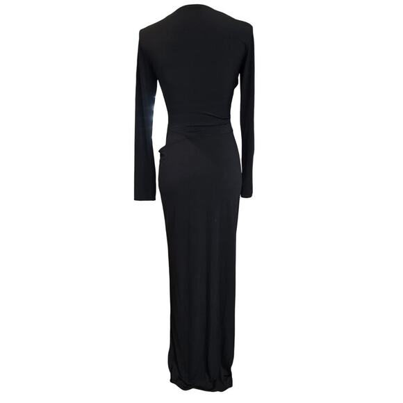 First Distraction Sext Black Maxi Slit Strap For Days Dress Sz. US 6 - Picture 2 of 9